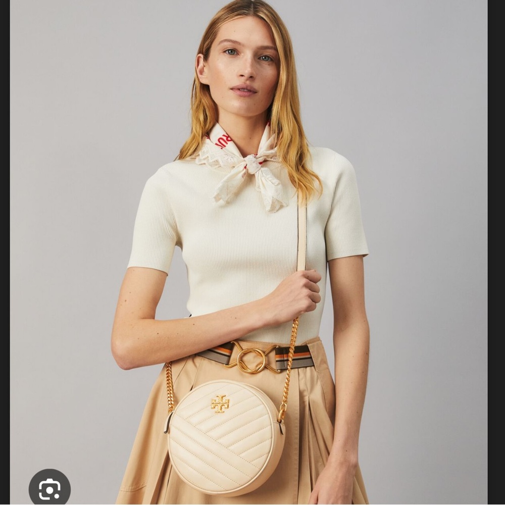 🤍💛Tory Burch Kira Chevron Circle Bag 💛🤍 - Picture 15 of 16